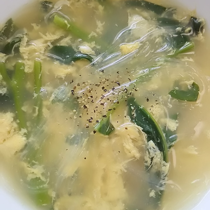 空芯菜と春雨の卵スープ(^^)